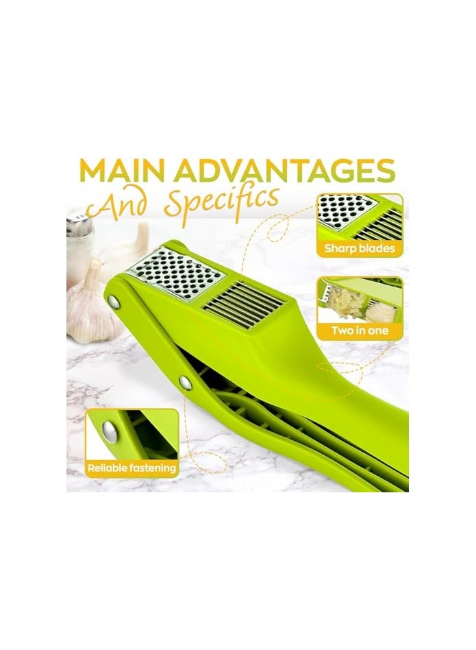 erorex Kitchen2 in 1 Garlic Press Garlic Mincer Chopper - Food Crushing Garlic Mincer and Slicer Garlic Crusher Tool Professional Kitchen Gadgets Mincer Tool - Garlic Slicer White, Small - Image 5