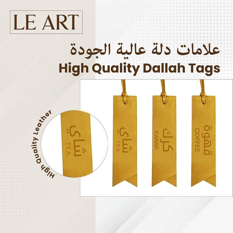 ليارت تعليقات الدلال المستطيلة - دلة القهوة، تعليقة الشاي والقهوة | للشاي تعليقة للقهوة و تعليقة | تعليقة الدلة (ذهبي - مجموعة من 3) - Image 5