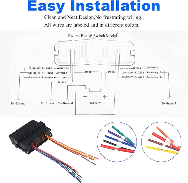 Wivplex 6 Gang Rocker Switch Panel for Marine and Automotive - Image 2