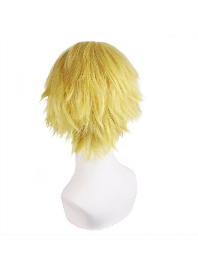 MapofBeauty 12"/30cm Men Male Short Cosplay Wigs (Blonde)  - Image 2