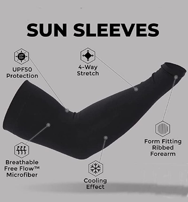 PrimeBox Men's Cotton Lycra Bikers Dust Protection Soft Fabric Face Mask Bandana and Arm Sleeves Combo Set of 2 Pcs (1 Black Bandana; 1 pair Arm sleeves) - Image 4