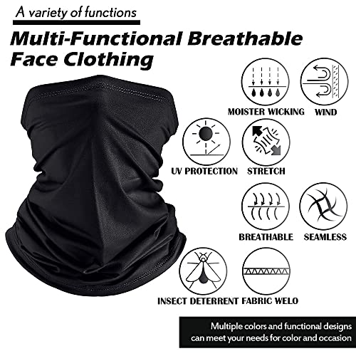 PrimeBox Men's Cotton Lycra Bikers Dust Protection Soft Fabric Face Mask Bandana and Arm Sleeves Combo Set of 2 Pcs (1 Black Bandana; 1 pair Arm sleeves) - Image 2