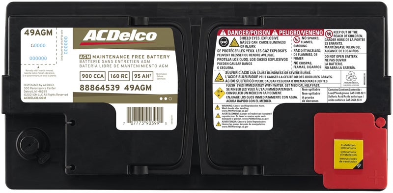 ACDelco Gold 49AGM 36 Month Warranty AGM BCI Group 49 Battery - Image 4