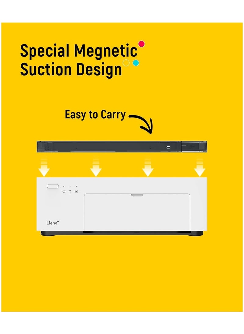 Liene - Liene 4x6 Inch Photo Printer,Photo Printer (100 Sheets), Full-Color Portable Instant Photo Printer for iPhone, Android, PC, Smartphone, Laptop, Desktop Compatible, Thermal Dye Sublimation, Wi-Fi Picture Printer, 100 Sheets Paper & 3 Cartridges - Image 1