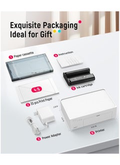 Liene Liene 4x6 Inch Photo Printer,Photo Printer (100 Sheets), Full-Color Portable Instant Photo Printer for iPhone, Android, PC, Smartphone, Laptop, Desktop Compatible, Thermal Dye Sublimation, Wi-Fi Picture Printer, 100 Sheets Paper & 3 Cartridges  - Image 2
