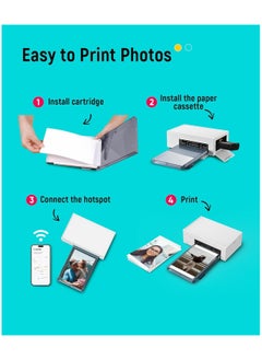 Liene Liene 4x6 Inch Photo Printer,Photo Printer (100 Sheets), Full-Color Portable Instant Photo Printer for iPhone, Android, PC, Smartphone, Laptop, Desktop Compatible, Thermal Dye Sublimation, Wi-Fi Picture Printer, 100 Sheets Paper & 3 Cartridges  - Image 5