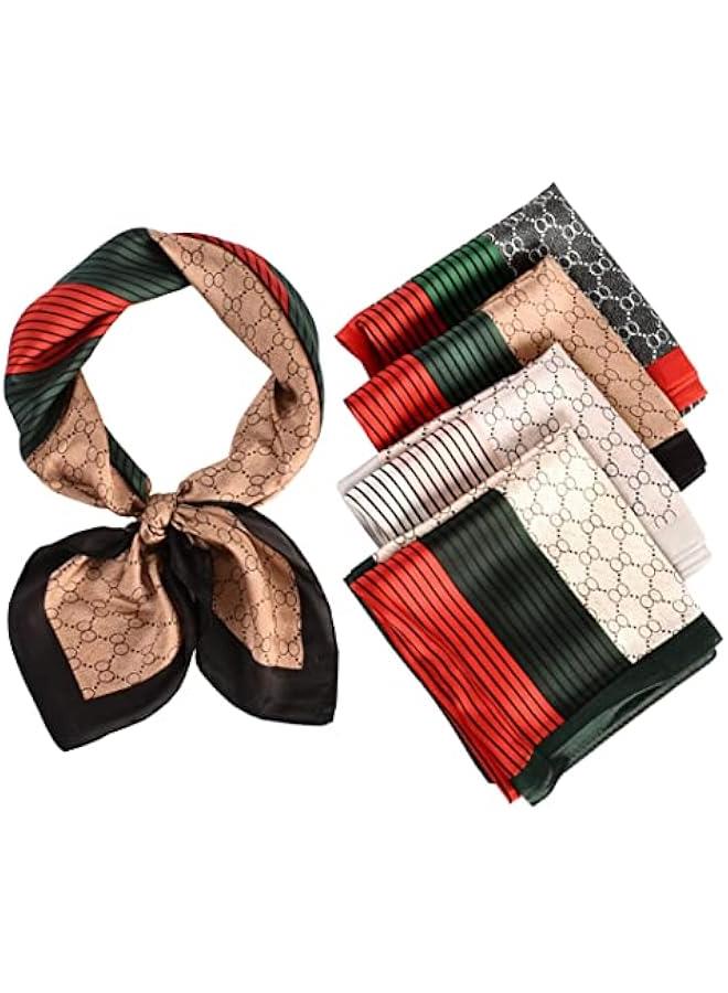 Arabest 3/4/5 Pcs 27.5 Inch Head Scarf Silk Bandana Satin Hair Scarf Square Neck Scarf for Women Girls - Image 1