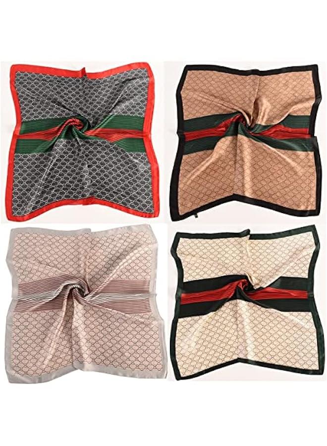 Arabest 3/4/5 Pcs 27.5 Inch Head Scarf Silk Bandana Satin Hair Scarf Square Neck Scarf for Women Girls - Image 2