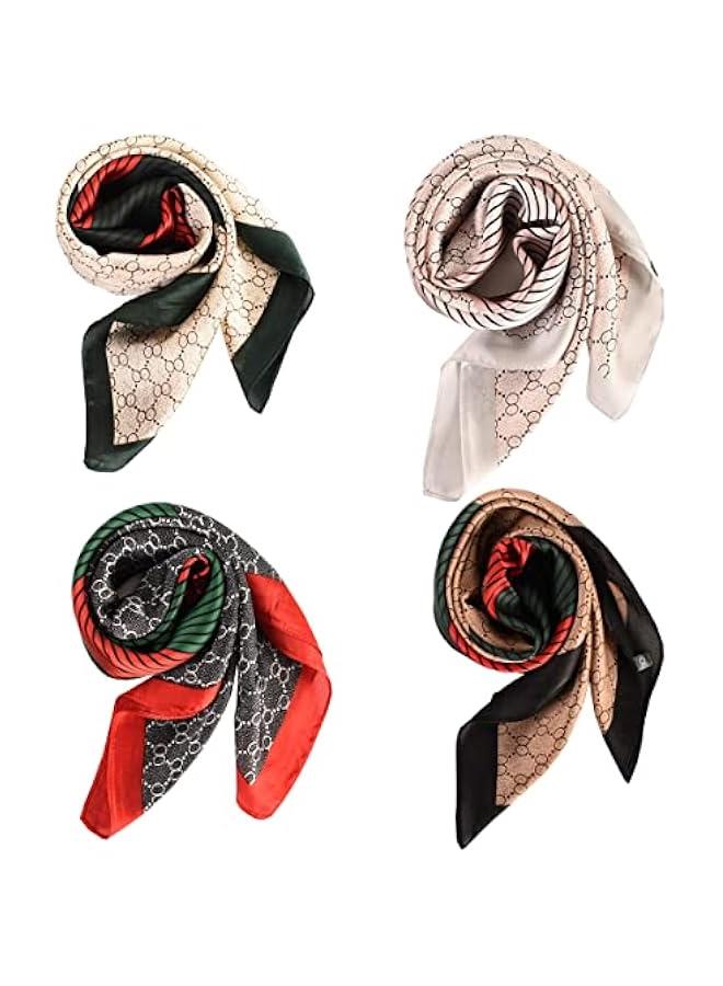 Arabest 3/4/5 Pcs 27.5 Inch Head Scarf Silk Bandana Satin Hair Scarf Square Neck Scarf for Women Girls - Image 3