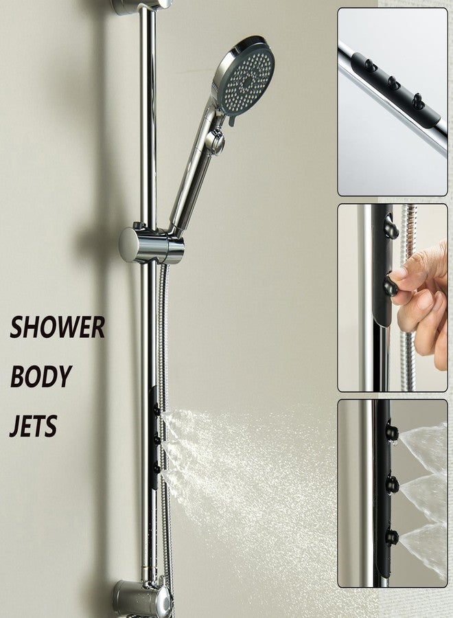 LIWEIKE Shower Slide Bar Combo, Adjustable 27.5 In Slide Bar with 5 Setting Handheld Shower Head and 60 In Stainless Steel Hose, Chrome - Image 5
