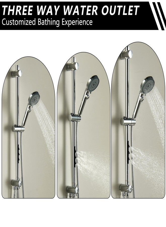 LIWEIKE Shower Slide Bar Combo, Adjustable 27.5 In Slide Bar with 5 Setting Handheld Shower Head and 60 In Stainless Steel Hose, Chrome - Image 4