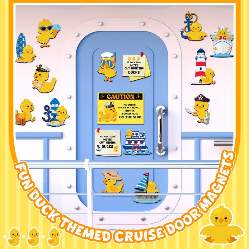 Watersay 27 Pcs Duck Cruise Door Magnet Decorations Ducky Magnetic Stickers Decals Reusable Funny Carnival Cruise Ship Cabin Magnet for Door Decor Car Fridge Refrigerator(Classic) - Image 2