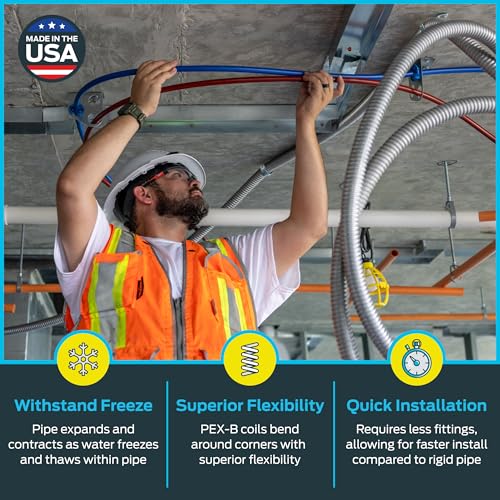 SharkBite 1 Inch x 100 Feet Red PEX-B, PEX Pipe Flexible Water Tubing for Plumbing, U880R100 - Image 3