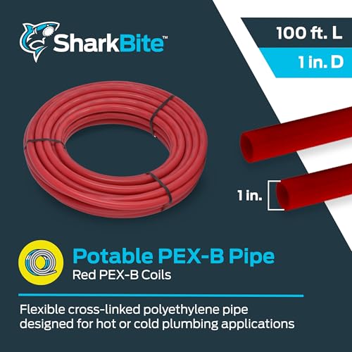 SharkBite 1 Inch x 100 Feet Red PEX-B, PEX Pipe Flexible Water Tubing for Plumbing, U880R100 - Image 2