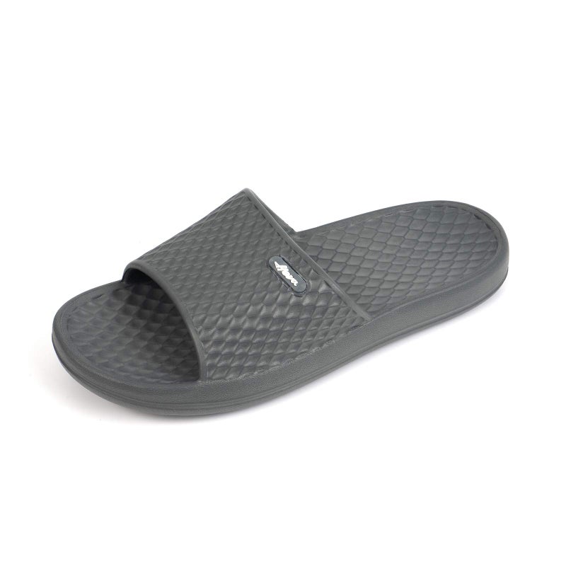 FUNKYMONKEY Womens Bathroom Shower Slippers Indoor Home Beach Non Slip Sandal (9 M US, Grey) - Image 1