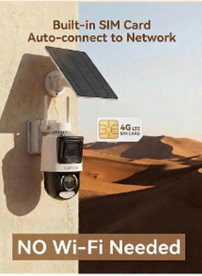ICAM 365 4G Solar Security Camera with SIM Card Trial Pack, 5MP Ultra HD AOV PTZ CCTV, 12000mAh Battery, AI Human Detection, Night Vision for Farm Construction Site Outdoor - Image 4