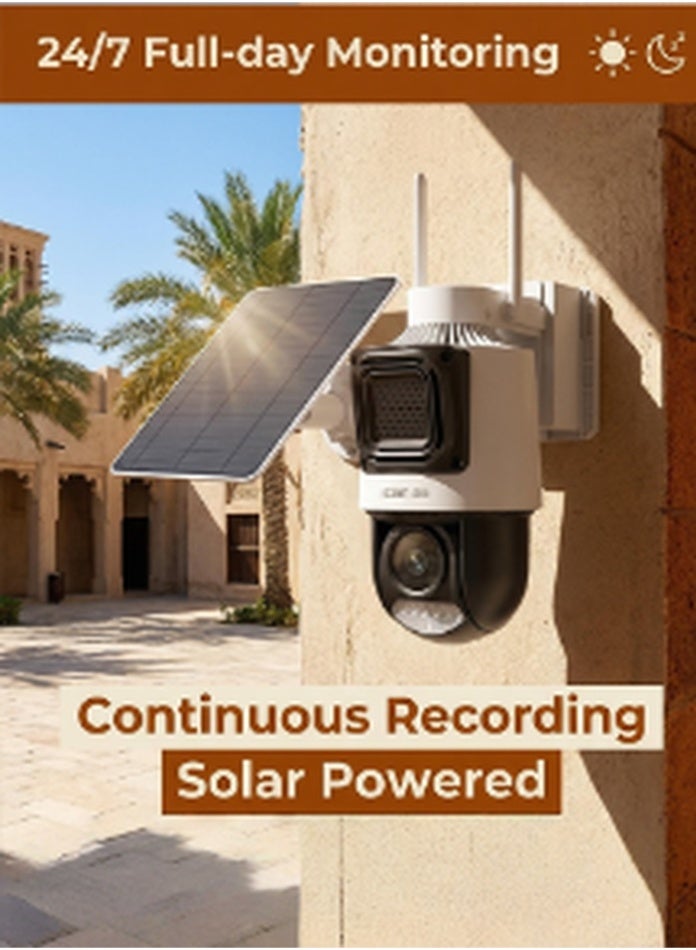 ICAM 365 4G Solar Security Camera with SIM Card Trial Pack, 5MP Ultra HD AOV PTZ CCTV, 12000mAh Battery, AI Human Detection, Night Vision for Farm Construction Site Outdoor - Image 2