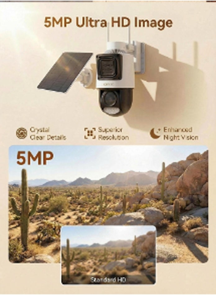 ICAM 365 4G Solar Security Camera with SIM Card Trial Pack, 5MP Ultra HD AOV PTZ CCTV, 12000mAh Battery, AI Human Detection, Night Vision for Farm Construction Site Outdoor - Image 3