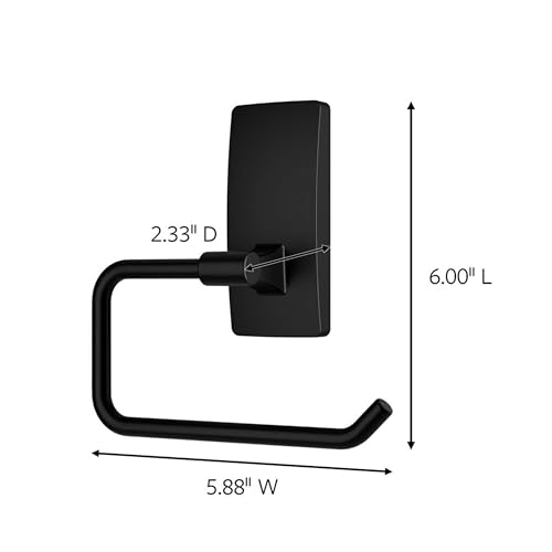 Command Toilet Paper Holder Matte Black with Water Resistant Command Strips, Rust Resistant Bathroom Organizer - Image 2