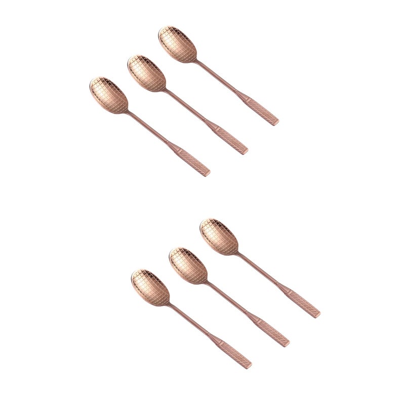 🍳 3 ملاعق قهوة على شكل مضرب تنس من الفولاذ المقاوم للصدأ باللون الذهبي الوردي - Image 1