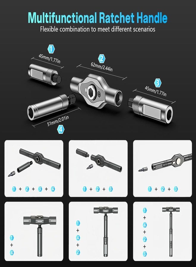 Serplex® 24 in 1 Magnetic Screwdriver Set, Mini Ratchet Screwdriver Set, Precision Repair Tool Kit with Detachable Ratchet Handle and S2 Steel Bits, for Furniture Assembly, Laptop, Electronic, Bicycle - Image 3