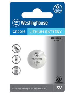 Westinghouse Lithium CR2016, 3V, 80mAh Battery