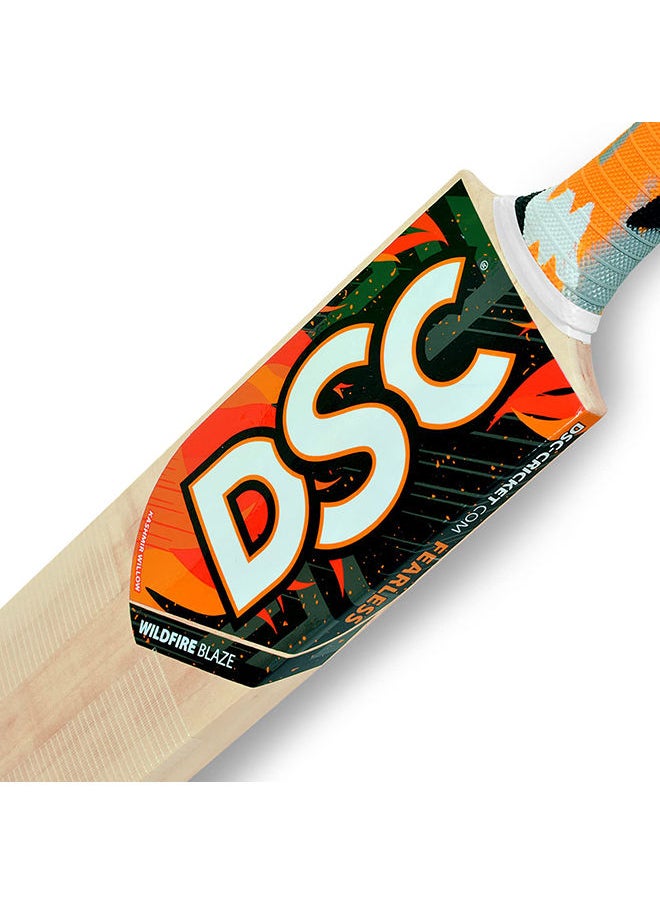 DSC - Wildfire Blaze Kashmir Willow Cricket Bat ( Size: 6, Ball_ type : Tennis Ball, Playing Style : All-Round ) - Image 1