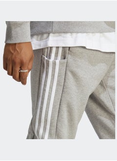 Adidas بنطال رياضي أساسيات فرينش تيري بأساور مدببة بثلاثة خطوط  - Image 5