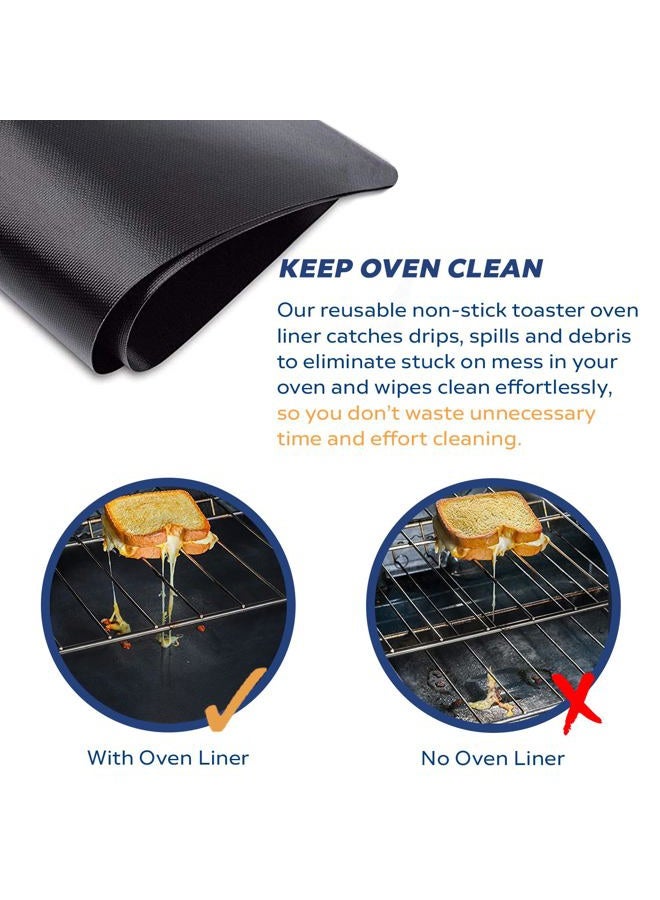 TOOLSSIDE 100% Non-Stick Toaster Oven Liner 2 PACK - 11" X 9" Oven Liners for Bottom of Oven, Great Oven Mat, Teflon Liner for Toaster Ovens, Dishwasher Safe, Best Oven Mat for Bottom of Oven - Image 2