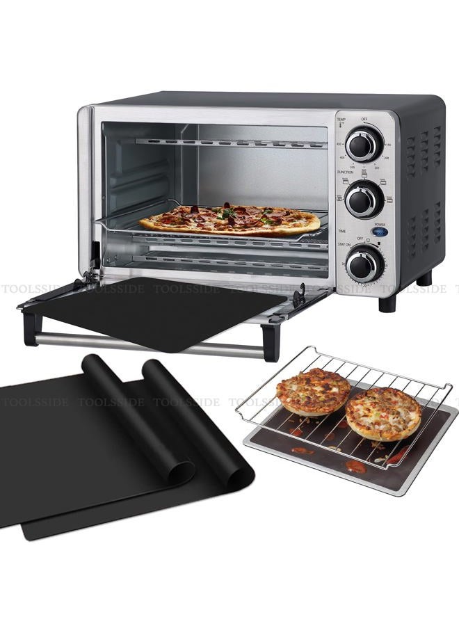 TOOLSSIDE 100% Non-Stick Toaster Oven Liner 2 PACK - 11" X 9" Oven Liners for Bottom of Oven, Great Oven Mat, Teflon Liner for Toaster Ovens, Dishwasher Safe, Best Oven Mat for Bottom of Oven - Image 1
