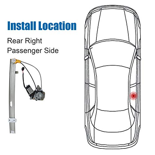 MOJTBE 748-568 Rear Passenger Side Power Window Regulator with Motor Assembly Compatible with 2002-2006 Jeep Liberty, OE Replace 11A536, 11M232, 82626AR, 86879, SK748568, WLA2019, 55360034AA, 55360034AB - Image 2