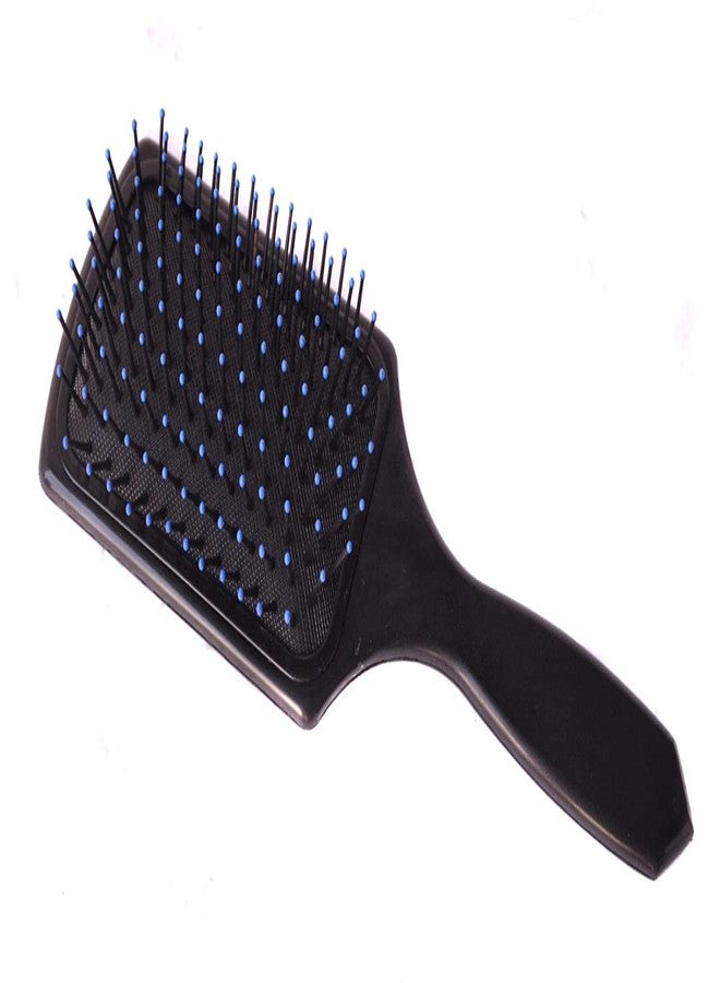 E-DUNIA Professional Carbon Anti Static Tail Hair Comb, Graduated Dressing Comb, 9-inch, Rectangular Cushion Paddle Hair Brush, Round In Matt Black Color and Rubber Grip For Men And Women, Black Color - Image 3