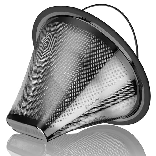 HEXNUB Reusable #4 Coffee Filter for Technivorm Moccamaster KBGV, KBT Coffee Machines, Durable Stainless Steel Mesh Metal Filter - Image 1