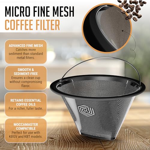 HEXNUB Reusable #4 Coffee Filter for Technivorm Moccamaster KBGV, KBT Coffee Machines, Durable Stainless Steel Mesh Metal Filter - Image 3