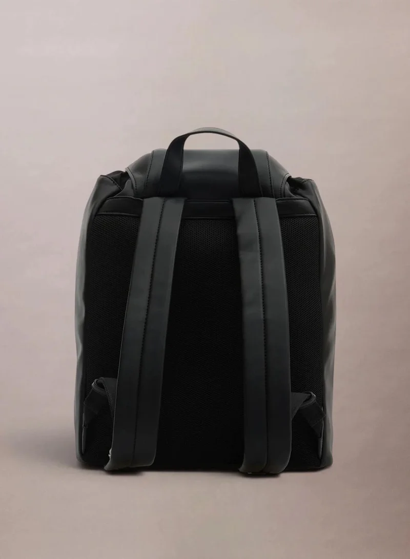 Calvin Klein CK BLACK / SHINY NICKEL Logo Webbing Strap Backpack for Women | Best Price UAE