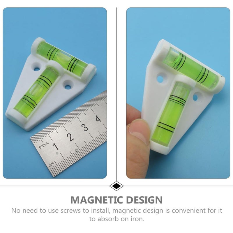 White Magnetic T-Type Mini Bubble Level Portable Horizontal Spirit Level for Construction and DIY - Image 5