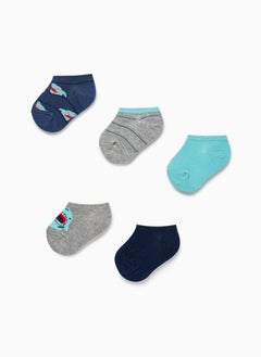زيبي Zippy Pack Of 5 Pairs Of Socks For Baby Boys 'Sharks'  - Image 4