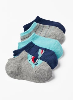 زيبي Zippy Pack Of 5 Pairs Of Socks For Baby Boys 'Sharks'  - Image 3