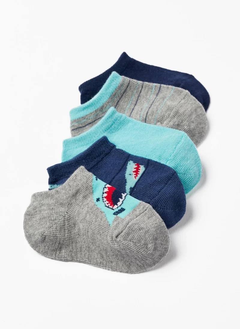 زيبي Zippy Pack Of 5 Pairs Of Socks For Baby Boys 'Sharks'