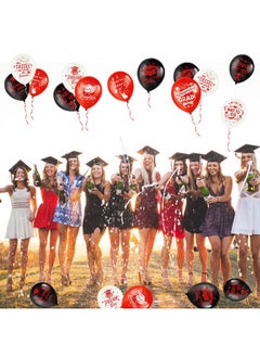 HOWAF 38 Pieces Graduation Party Balloons 12 Inch Class Of 2023 Latex Balloons With 2 Rolls Ribbonred White Black Pround Of You Congrats Printed Balloons For Classroom Decoration 9 Designs  - Image 5