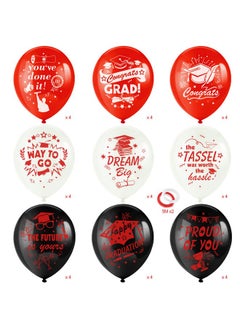 HOWAF 38 Pieces Graduation Party Balloons 12 Inch Class Of 2023 Latex Balloons With 2 Rolls Ribbonred White Black Pround Of You Congrats Printed Balloons For Classroom Decoration 9 Designs  - Image 2