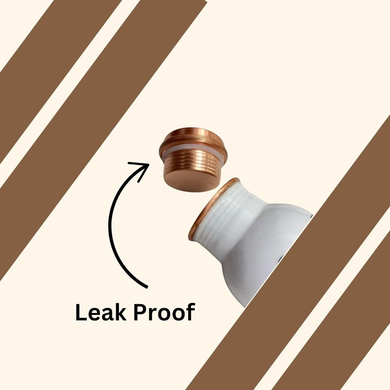 NautiKraft Copper Bottle 1 Litre Pure Tamba Water Bottle for Office Men Women Leak Proof with Antioxidant Properties Ideal Gift for Family Friends Boosts Immunity Health Quotes Print - Image 3