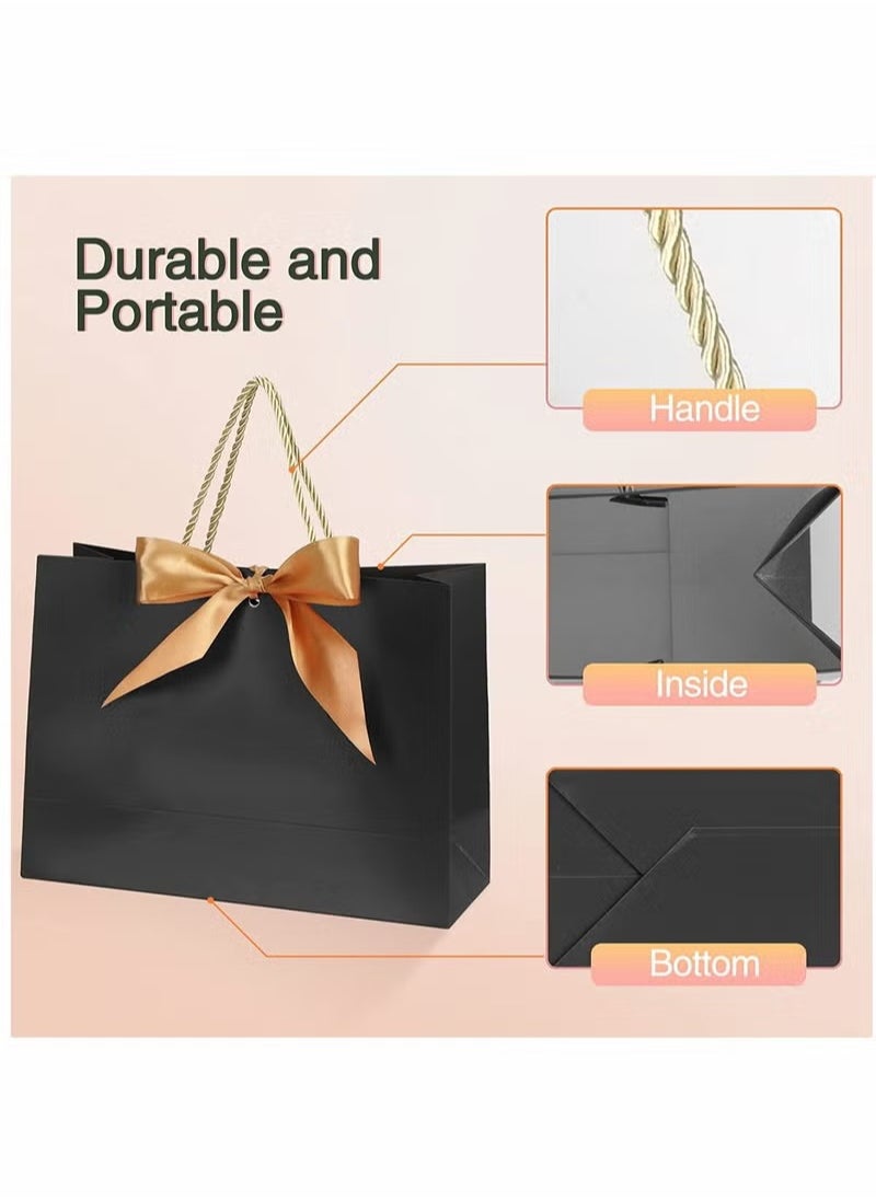 Generic Gift Bags, Small Favor Bags, with Handles and Bow Ribbon, 11 x 3.9 x 7.8-inch Waterproof Colorful Paper Gift Bags, for Baby Shower, Birthday, Wedding, Party, Festival, Holiday, 6 Colors  - Image 2