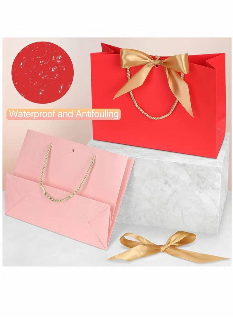 Generic Gift Bags, Small Favor Bags, with Handles and Bow Ribbon, 11 x 3.9 x 7.8-inch Waterproof Colorful Paper Gift Bags, for Baby Shower, Birthday, Wedding, Party, Festival, Holiday, 6 Colors  - Image 3