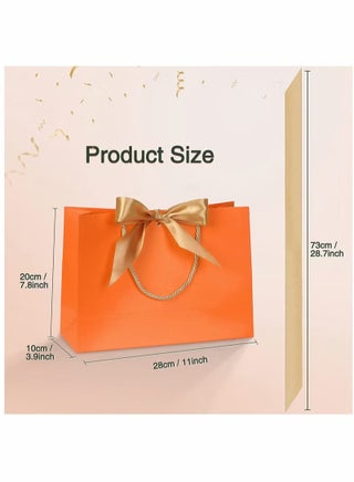 Gift Bags, Small Favor Bags, with Handles and Bow Ribbon, 11 x 3.9 x 7.8-inch Waterproof Colorful Paper Gift Bags, for Baby Shower, Birthday, Wedding, Party, Festival, Holiday, 6 Colors - view 4