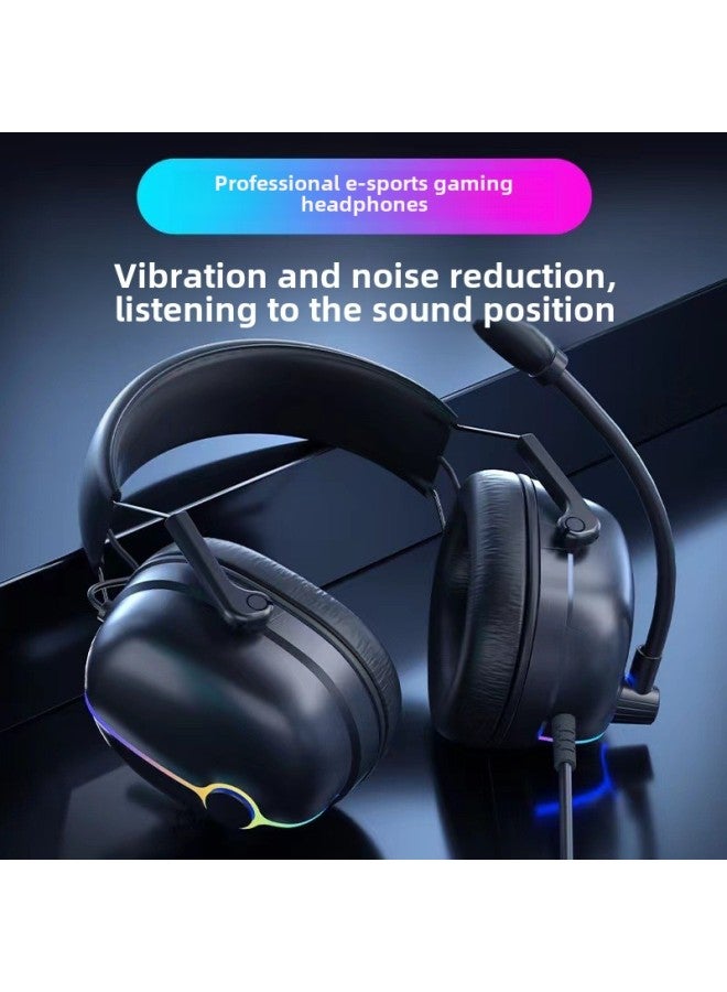Suti V11 Headset Gaming Headset 7.1 Internet Cafe Headset ENC Noise Reduction Wired Vibration E-Sports Gaming Headset-Color:USB+3.5mm - Image 4