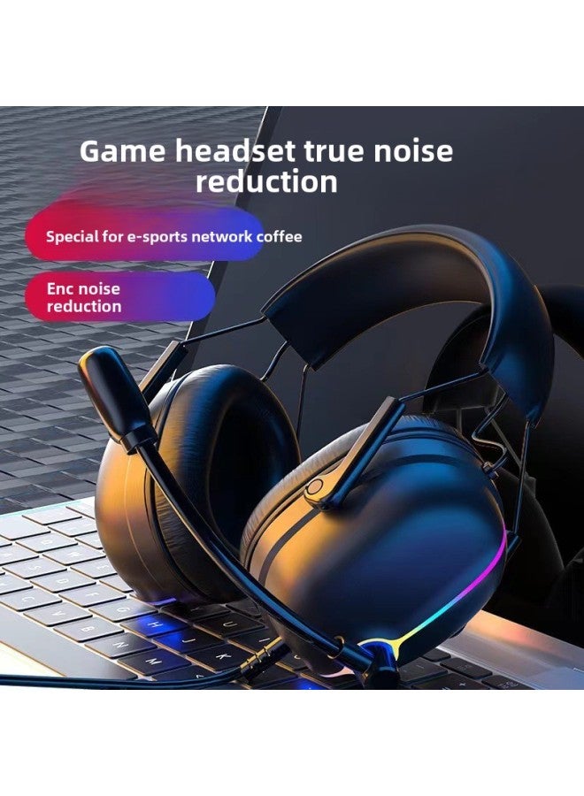 Suti V11 Headset Gaming Headset 7.1 Internet Cafe Headset ENC Noise Reduction Wired Vibration E-Sports Gaming Headset-Color:USB+3.5mm - Image 5