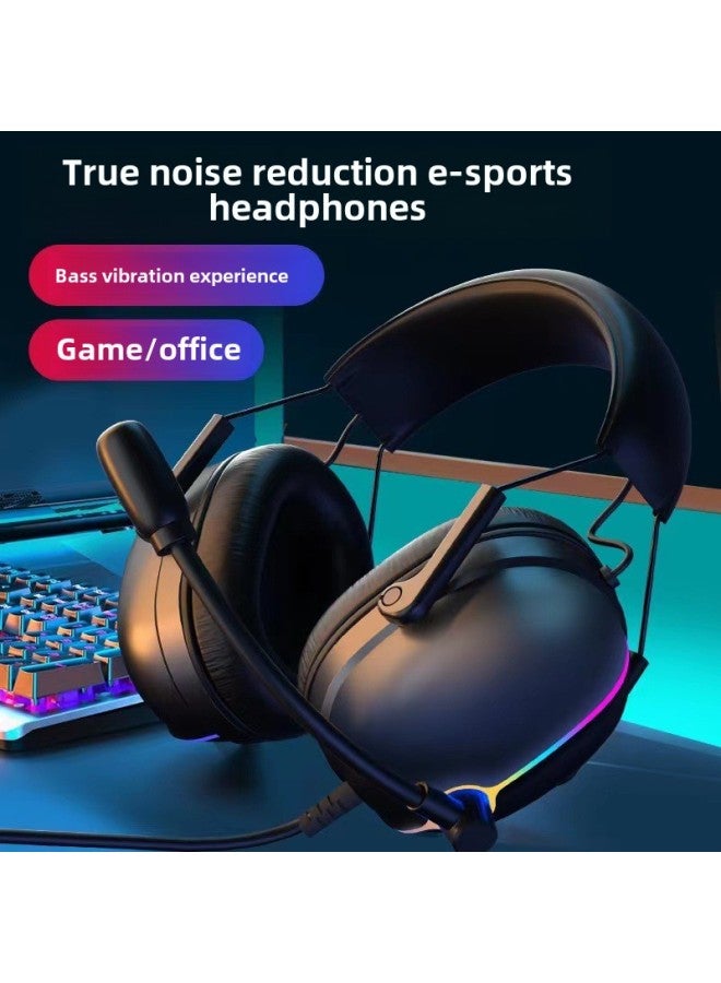 Suti V11 Headset Gaming Headset 7.1 Internet Cafe Headset ENC Noise Reduction Wired Vibration E-Sports Gaming Headset-Color:USB+3.5mm - Image 3