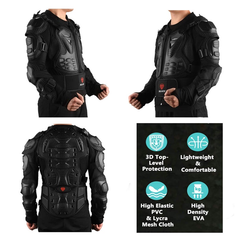 Gute Motorcycle Protective Jacket with Full Body Armor, Motocross Protective Jacket Armour, Sport Motocross MTB Racing & Off-Road Chest Protection Dirt Bike Gear for Men (XL) - Image 4