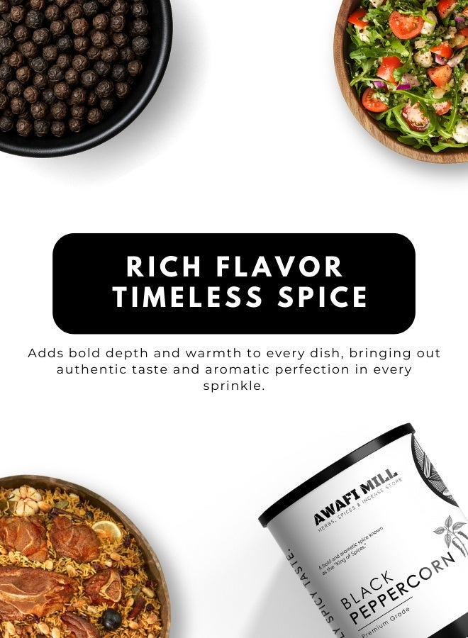 AWAFI MILL Black Pepper (Whole Peppercorns, Piper nigrum) | Bold, Fruity Heat for Fresh Grinding, Tadka and Marinades, Stocks and Pickles, Steak and Everyday Seasoning - 250 g | 9 Oz - Image 4